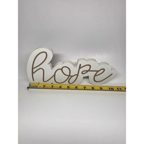 Rustic Wood Hope Sign for Home Decor, Decorative Wooden Cutout Word Decor - Picture 3 of 4